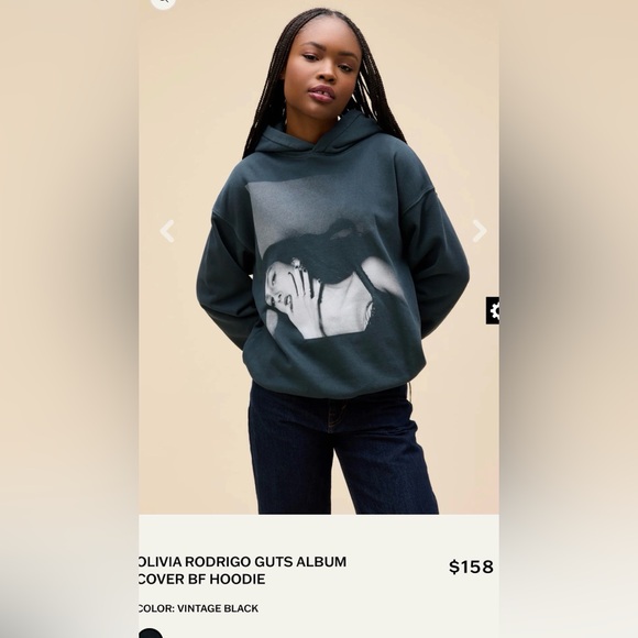 NWT Olivia Rodrigo Guts Album Cover BF Hoodie by DayDreamer Size Small - Picture 2 of 7